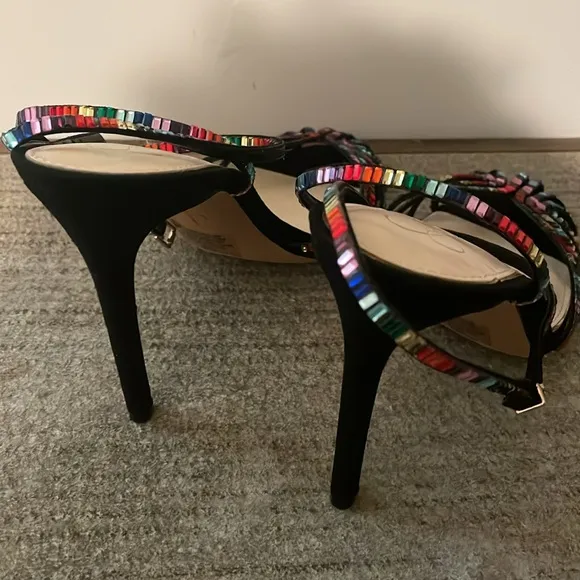 Jessica Simpson Jileta Sandals High Heels Ankle Strap Rainbow Size 11