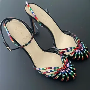 Jessica Simpson Jileta Sandals High Heels Ankle Strap Rainbow Size 11