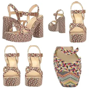Jessica Simpson Platform 9.5  Block Heel Boho Gypsy Festival Tribal Sandals
