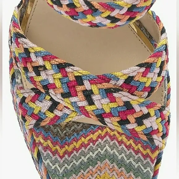 Jessica Simpson Platform 9.5  Block Heel Boho Gypsy Festival Tribal Sandals