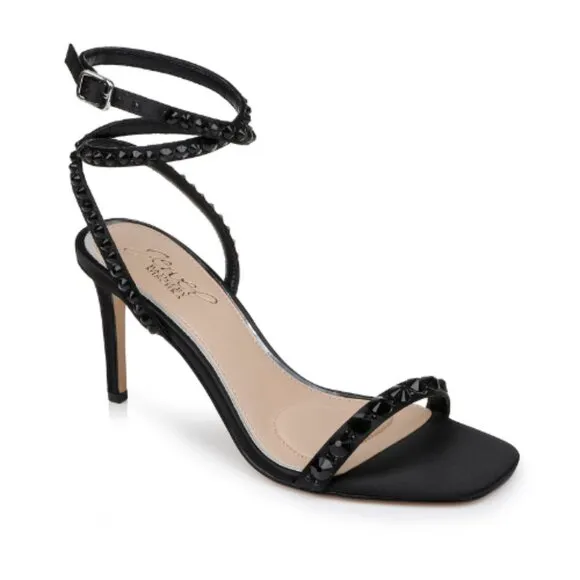 Jewel Badgley Mischka Hosana Sexy Stiletto Gemstone-Studded Wraparound Strap