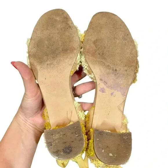 Jigsaw Mysha Raffia Pom Pom Lace Up Tie Low Heel Sandals