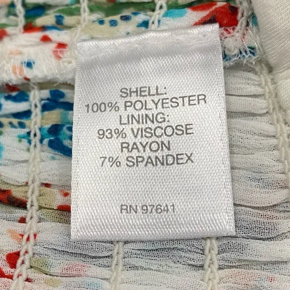 Jill Women's Cream Hand Paisley Smocked-Waist Skirt  Sz L