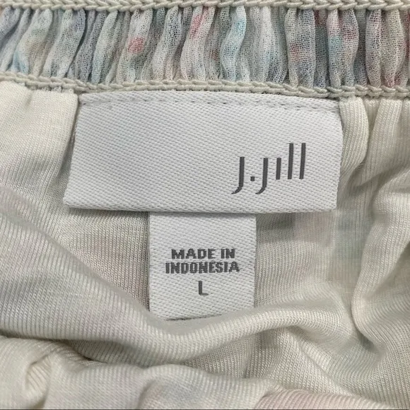 Jill Women's Cream Hand Paisley Smocked-Waist Skirt  Sz L