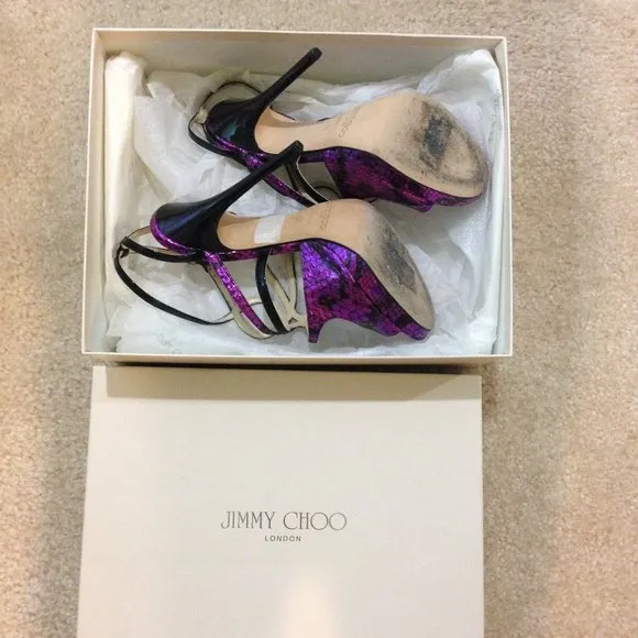 Jimmy Choo patent/embossed leather platform sandal LIKE NEW
