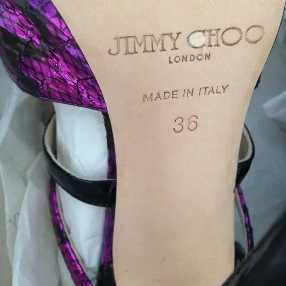 Jimmy Choo patent/embossed leather platform sandal LIKE NEW