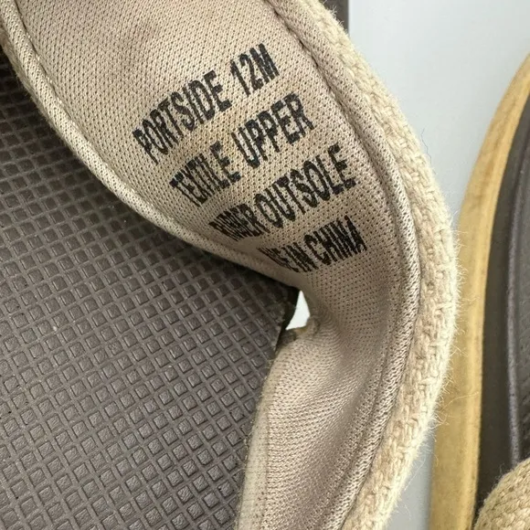 Johnnie O Sandals Portside Flip Flop Shoes Slip On Canvas Beach Casual Tan Khaki