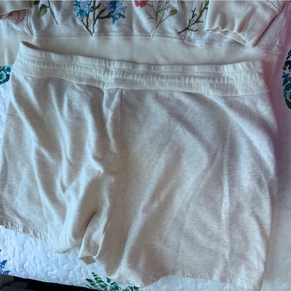 JOHNNY WAS Catalina Contrast French Terry Sweatsuit with shorts Size XL