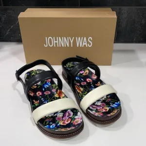 Johnny Was Double Band Floral Sandals Size 10‎ New in Box