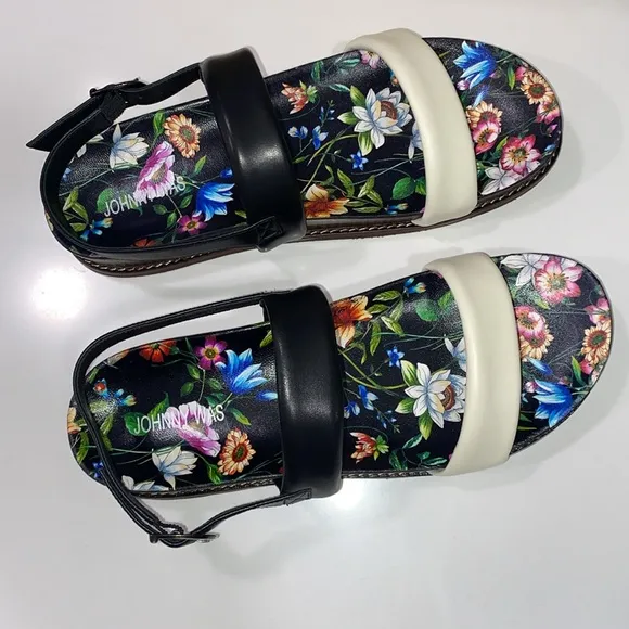 Johnny Was Double Band Floral Sandals Size 10‎ New in Box