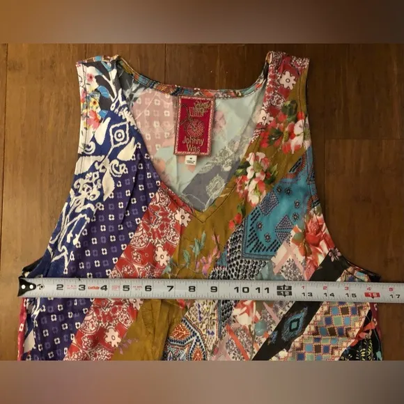 Johnny Was Dress Maxi Sleeveless Silky Boho Wedding M Patchwork Cottage