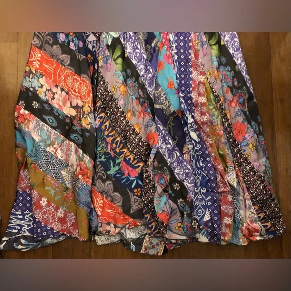 Johnny Was Dress Maxi Sleeveless Silky Boho Wedding M Patchwork Cottage