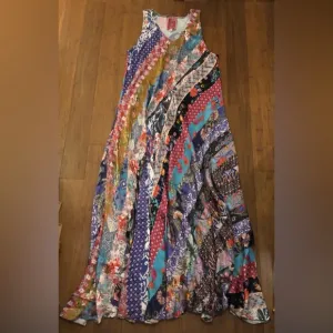 Johnny Was Dress Maxi Sleeveless Silky Boho Wedding M Patchwork Cottage