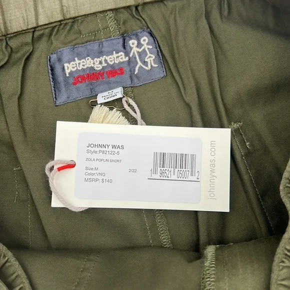 Johnny Was ZOLA POPLIN SHORT Vintage Green