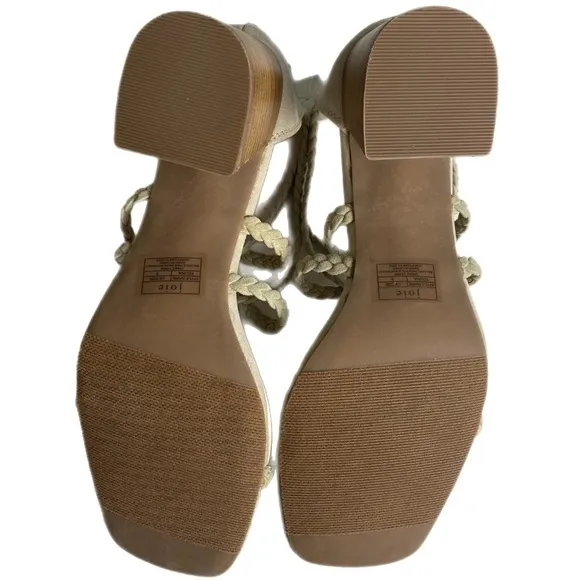 JOIE Felines braided strappy heeled sandals in Taupe Size 9 NWT No Box.
