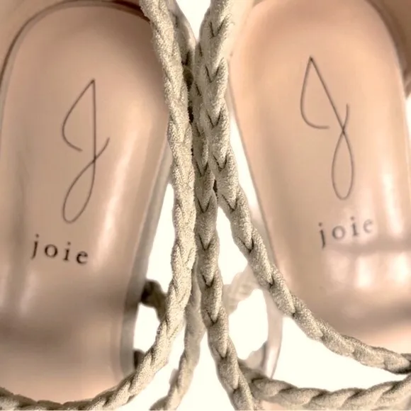 JOIE Felines braided strappy heeled sandals in Taupe Size 9 NWT No Box.