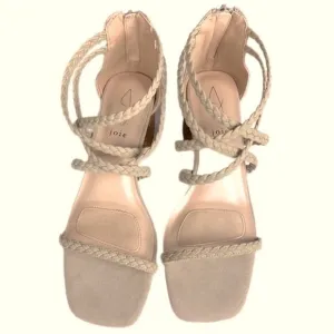 JOIE Felines braided strappy heeled sandals in Taupe Size 9 NWT No Box.