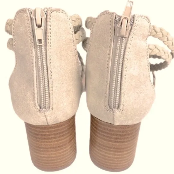 JOIE Felines braided strappy heeled sandals in Taupe Size 9 NWT No Box.