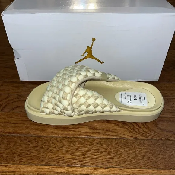 Jordan Sophia Crisscross Slide Sandals Team Gold Alabaster Women’s Size 10