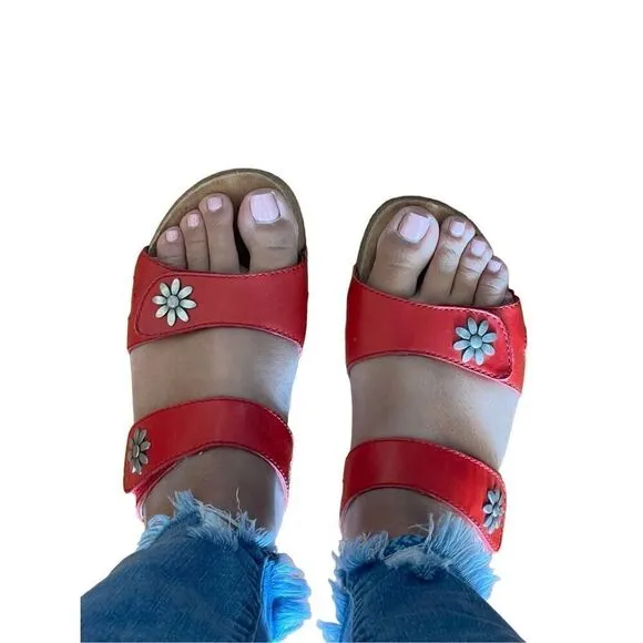 Josef Seibel az 40 Slip On Tonga Sandals Red