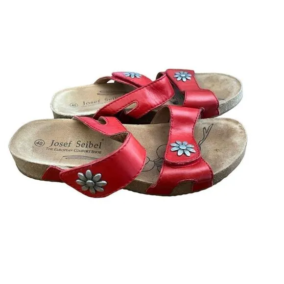 Josef Seibel az 40 Slip On Tonga Sandals Red
