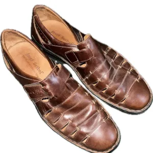Josef Seibel Men's Brown Leather “Steven” Sandals Size 44EU 10 1/2US EUC $150