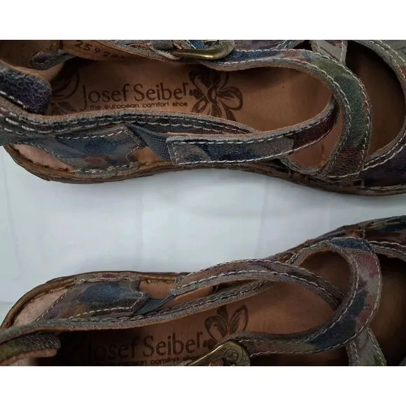 JOSEF SEIBEL Women's Closed Toe Stitch Fisherman Sandal Shoes Size Us 5.5 EU36‎