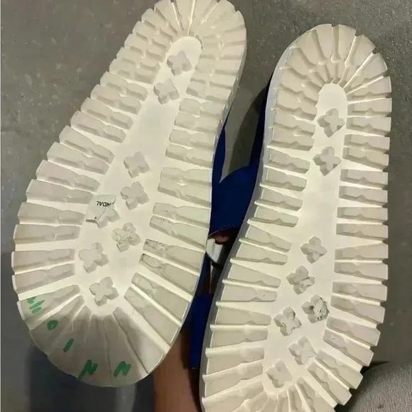 Joshua's Heart In New York City Slip On Footbed Sandals Blue White Size EU‎
