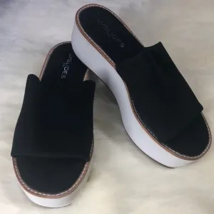 J/SLIDES NYC Black Platforms Wedge Sandals