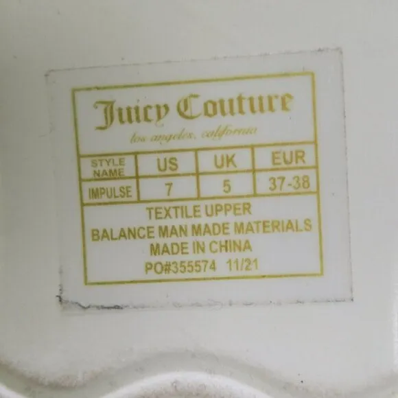 Juicy Couture Impulse Wedge Ankle Strap Logo Sandals Size 7