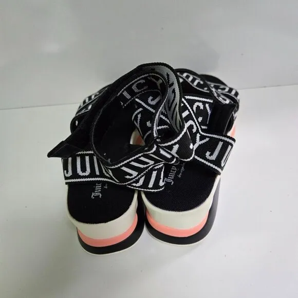 Juicy Couture Impulse Wedge Ankle Strap Logo Sandals Size 7