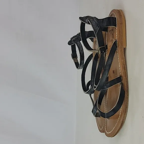 K. Jacques Epicure Black Leather Women's Sandals