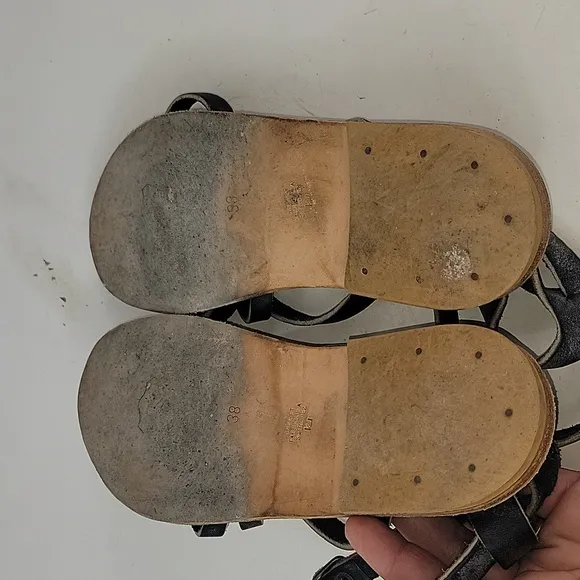 K. Jacques Epicure Black Leather Women's Sandals