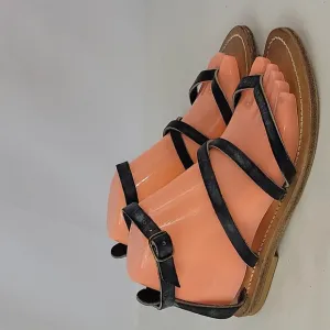 K. Jacques Epicure Black Leather Women's Sandals