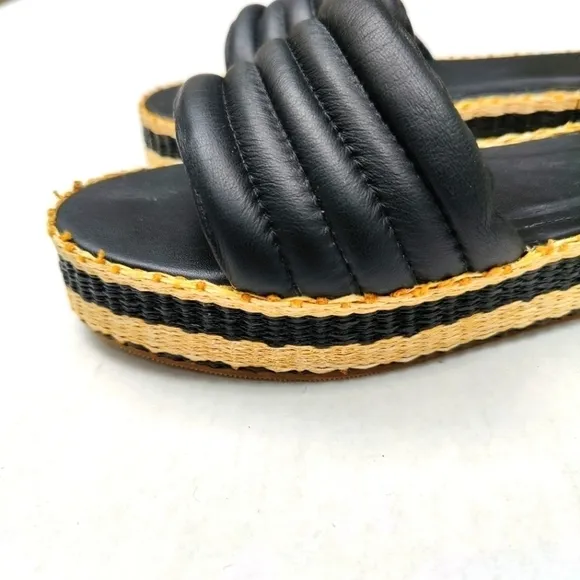 Kaanas Balfour Handmade Chunky Black Slip On Sandals Womens Sandals Size 9M