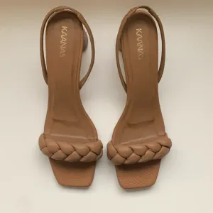 Kaanas Women's Mistico Braided Sandals in Coffee