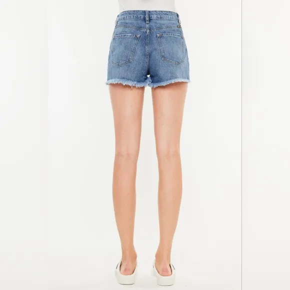 Kancan Distressed Raw Hem High Waist Denim Shorts SALE 20% OFF