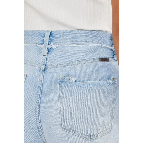 KanCan High Rise Distressed Button Fly Denim Shorts | Medium Wash