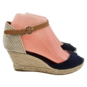 Kanna Laura Wedge Platform Sandals Blue Size 7 US