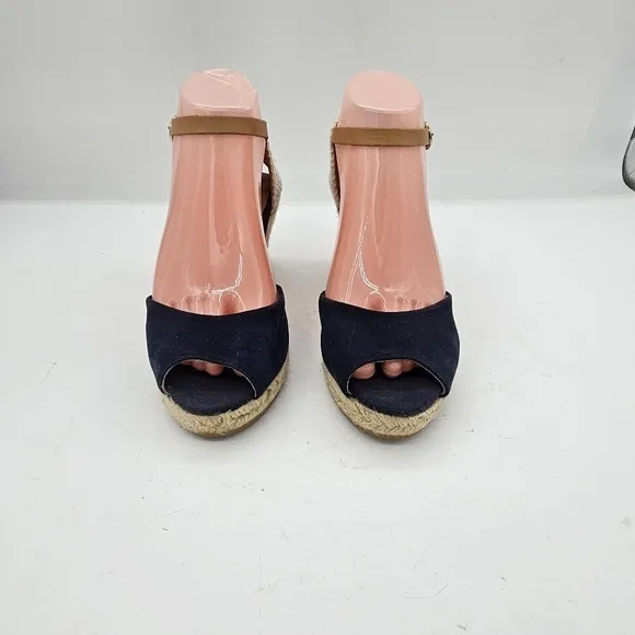 Kanna Laura Wedge Platform Sandals Blue Size 7 US