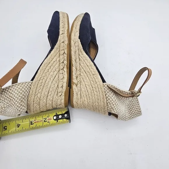 Kanna Laura Wedge Platform Sandals Blue Size 7 US