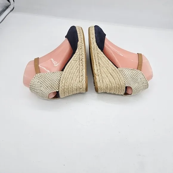 Kanna Laura Wedge Platform Sandals Blue Size 7 US