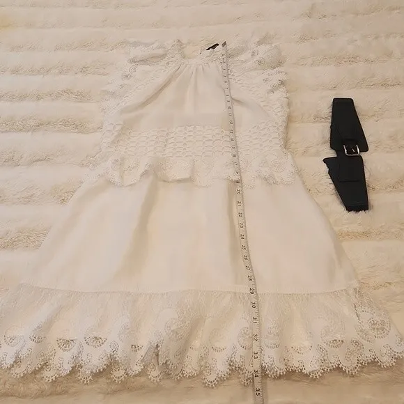 Karen Millen Eyelet and Lace Detail Woven Sleeveless Dress UK size 10-US 6