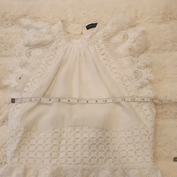 Karen Millen Eyelet and Lace Detail Woven Sleeveless Dress UK size 10-US 6