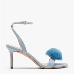 ♠️kate spade Amour Pom Sandals, Celestial Blue NIB