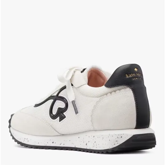 ♠️kate spade Brigitte Mesh Runner, White / Black NIB