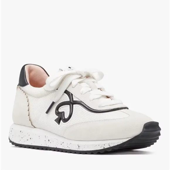 ♠️kate spade Brigitte Mesh Runner, White / Black NIB