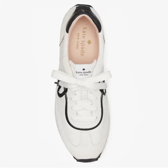 ♠️kate spade Brigitte Mesh Runner, White / Black NIB