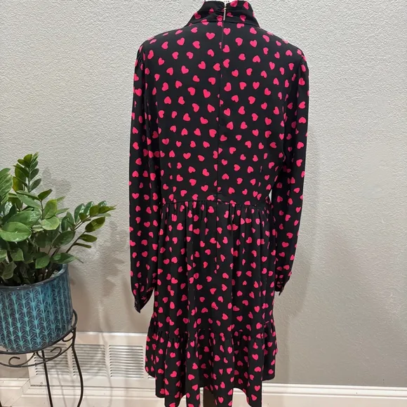 Kate Spade Heartbeat Tie Neck Shirtdress Sz 14