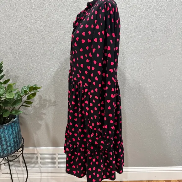 Kate Spade Heartbeat Tie Neck Shirtdress Sz 14
